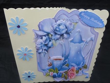 Lovely Teatime Roses in Blue  by Diane  Hitchcox