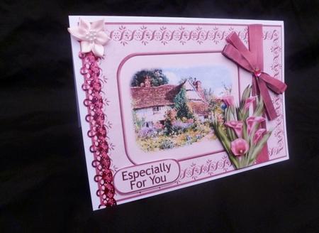 Vintage Cottage with Cala Lilies by Diane  Hitchcox