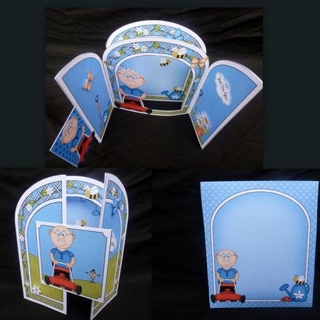 3D Old Man Bert Does the Gardening Pop Out Gatefold Card Kit by Diane  Hitchcox