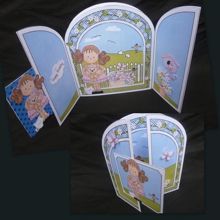 3D Girlz Zoe's Teddy Pop Out Gatefold Card Kit by Diane  Hitchcox