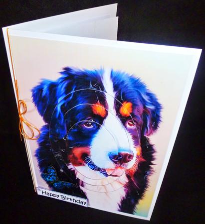 Bernese Mountain Dog Painting Oval Pyramid by Diane  Hitchcox