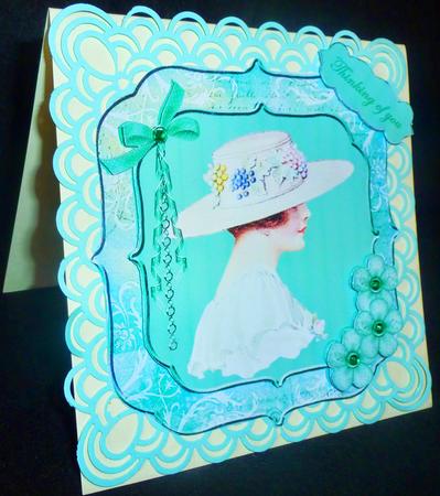Green Vintage Lady Topper by Diane  Hitchcox