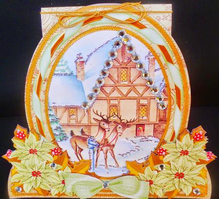 Reindeer House Special Large Oval Card Mini Kit by Diane  Hitchcox