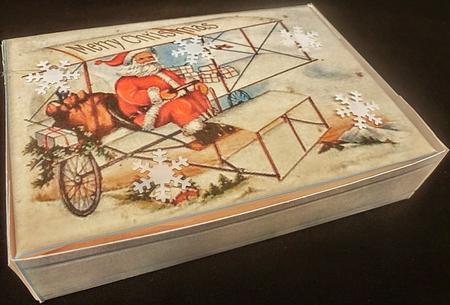 Flying Santa Gift Box by Diane  Hitchcox