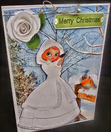 Winter White Coat to Keep Her Warm , in the Snow by Diane  Hitchcox