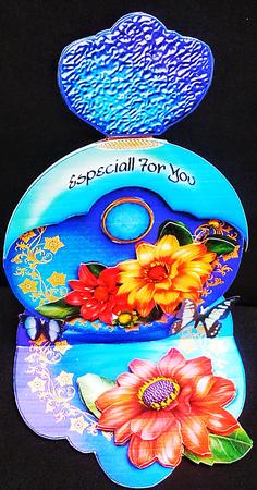 Blue Perfume Bottle Easel by Diane  Hitchcox
