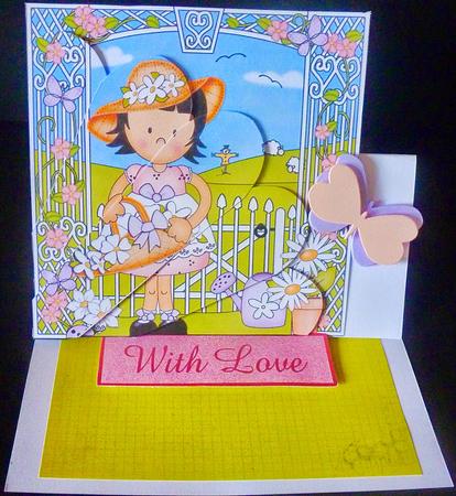 Girlz Suzi's Flower Basket Fan Pyramage Topper by Diane  Hitchcox