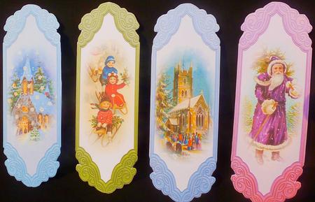 4 Vintage Christmas Toppers / Bookmarks by Diane  Hitchcox