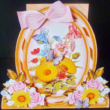Mixed Bouquet 3 Special Large Oval Card Mini Kit by Diane  Hitchcox
