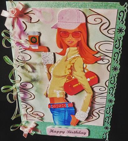 Lovely Coffee Breake Girl by Diane  Hitchcox