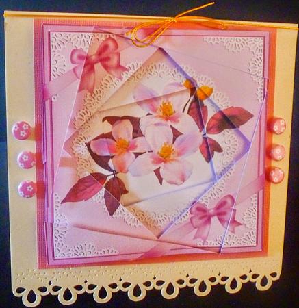 Clematis and Lace Twisted Spiral Side Stacker by Diane  Hitchcox