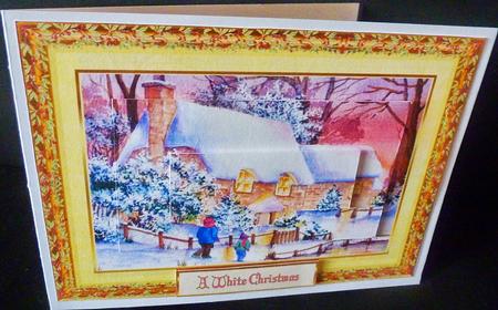 A White Christmas Pyramid Card Front by Diane  Hitchcox