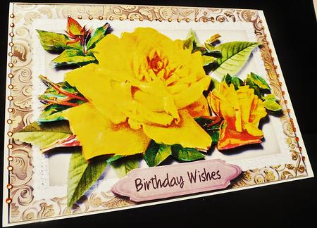 Beautiful Yellow Roses in a Gilded Gold Frame  by Diane  Hitchcox