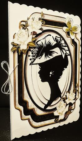 Beautiful Pyramid Silhouette Lady with White Roses. by Diane  Hitchcox