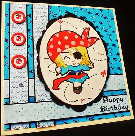 Arr Pirate Girl Woven Corner Card Mini Kit by Diane  Hitchcox
