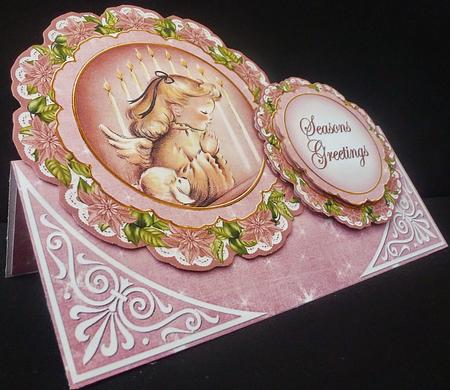 Pray Girl1 Christmas Double Doily Card Mini Kit by Diane  Hitchcox