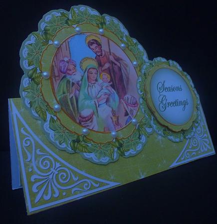 Nativity1 Christmas Double Doily Card Mini Kit by Diane  Hitchcox