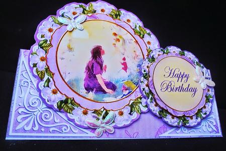 Lavender Fairy Floral Double Doily Card Mini Kit by Diane  Hitchcox