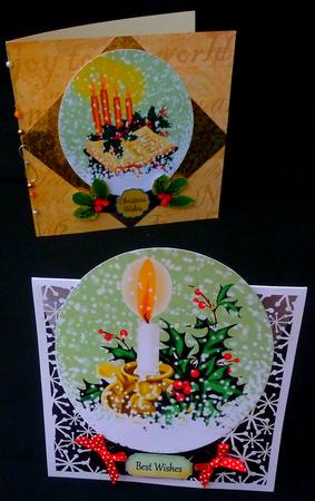 Snowglobes of Bible and Candles Toppers by Diane  Hitchcox