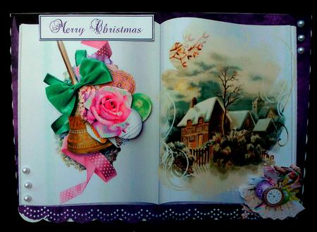 Christmas Scene Book Topper with Decoupage by Diane  Hitchcox