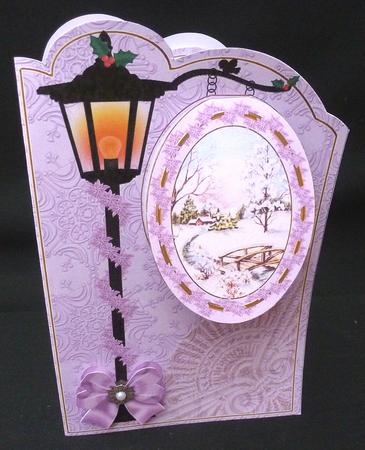 Lilac Snowscene1 3D Opening Sign Card Mini Kit by Diane  Hitchcox