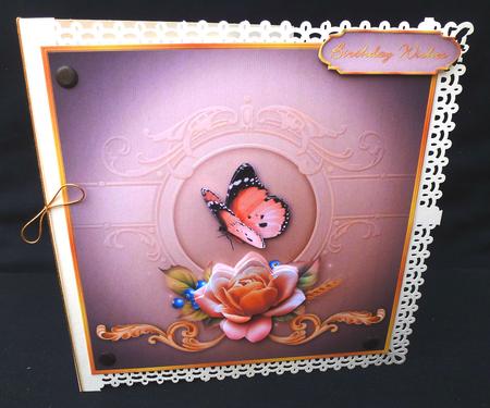 Rosey Rose Square Card Front with Step by Step by Diane  Hitchcox