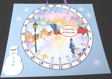 Snowscene Advent Clock by Diane  Hitchcox