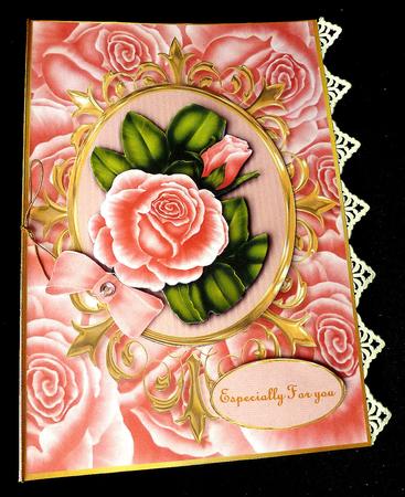 Oval Cameo Vintage Roses by Diane  Hitchcox