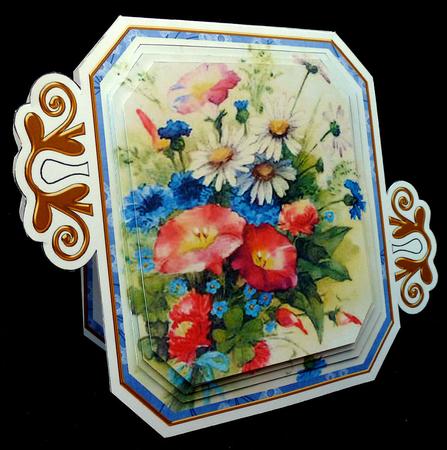 Blue Wildflowers Fancy Emerald Decoupage Card Mini Kit by Diane  Hitchcox
