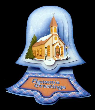 Christmas Church Bell Shaped Easel Card Kit by Diane  Hitchcox
