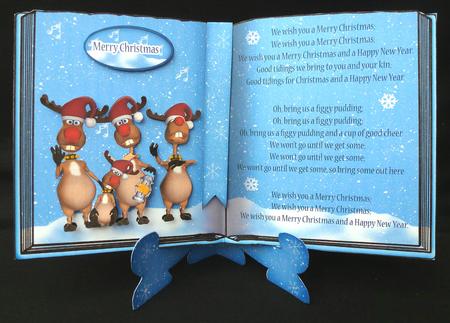 We Wish You a Merry Christmas Reindeer Trio Mini Book Card K by Diane  Hitchcox