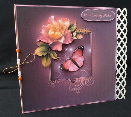 Rose A-sparkle Square Card Front with Step by Step by Diane  Hitchcox