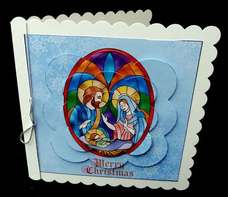 Christmas Nativity Scalloped Pyramid 3 by Diane  Hitchcox