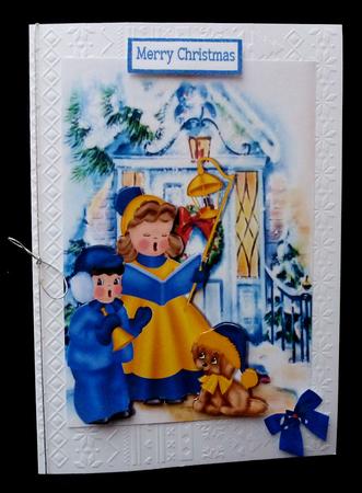 Carol Singers with Little Puppy in the Snow by Diane  Hitchcox
