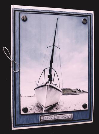 Yacht with Fabulous Sky Quick Card by Diane  Hitchcox