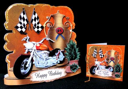 Racing Bike Birthday Card Plus Gift Card by Diane  Hitchcox