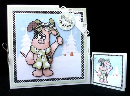 Henry with Mistletoe Card Topper Mini Kit by Diane  Hitchcox