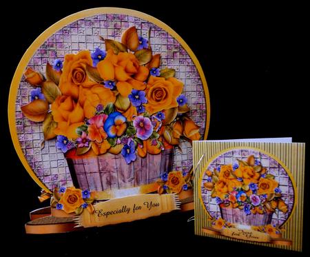 Barrel of Roses Shaped Card Plus Gift Card by Diane  Hitchcox