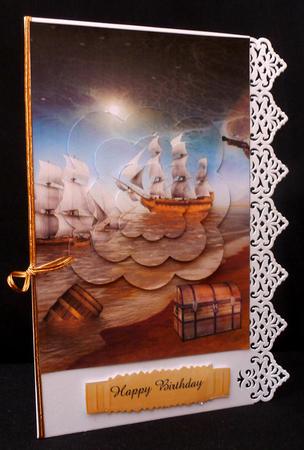 Pirate Ship Scalloped Pyramid by Diane  Hitchcox