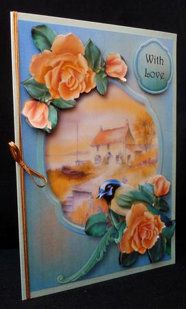 Green Jay & Yellow Roses by Diane  Hitchcox
