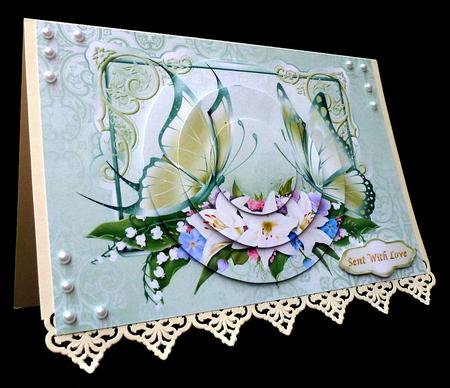Butterflies and Flowers Circle Pyramage by Diane  Hitchcox