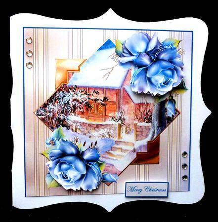Winter Cottage Card and Decoupage by Diane  Hitchcox