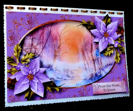 Watercolour Stream in Winter & Poinsettias by Diane  Hitchcox