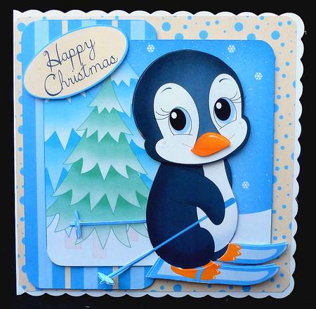 Penguin Fun Christmas Card Kit with Box by Diane  Hitchcox