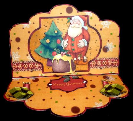 Santa Loves Figgy Pudding - Scallop Easel Card Mini-kit by Diane  Hitchcox