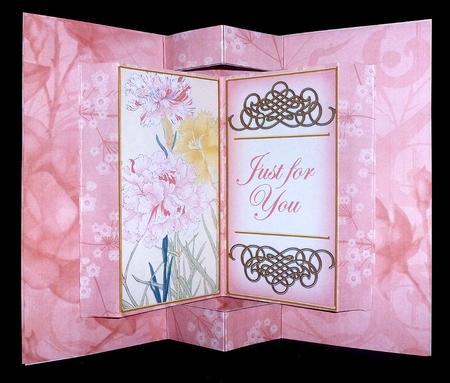 Pink Carnations Double Fold 3D Card Mini Kit by Diane  Hitchcox