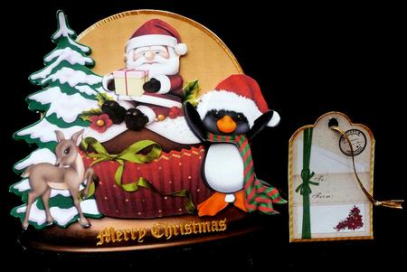Merry Christmas -cupcake Santa - Shaped by Diane  Hitchcox