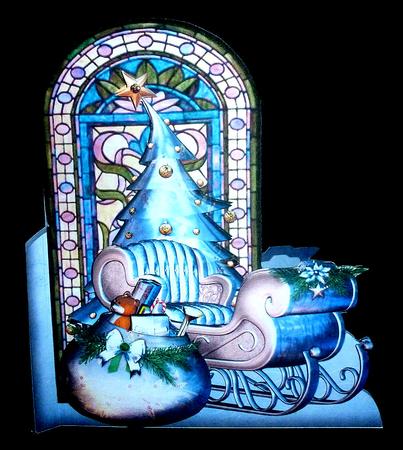 Blue Sleigh Shaped Card by Diane  Hitchcox