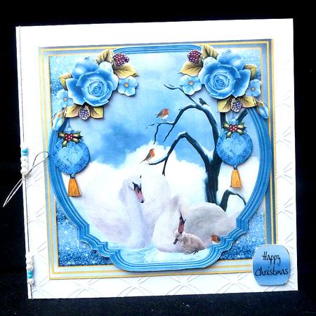 Joy of the Season, Swan Couple with Signet Mini Kit by Diane  Hitchcox