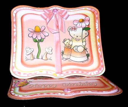 Cute Bear and Flowers Book Easel Card Kit by Diane  Hitchcox